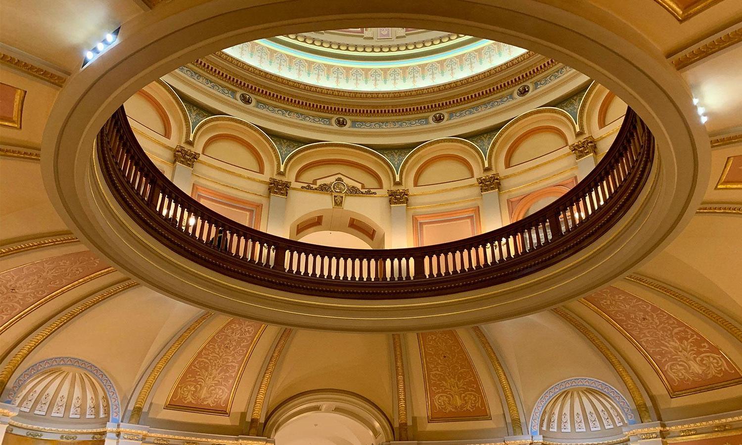 The interior of the capitol dome.